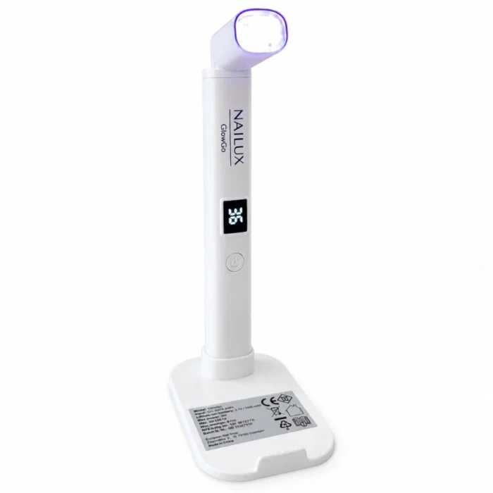 GlowGo UV/LED lampa za nokte prikazana sa strane na bijeloj pozadini